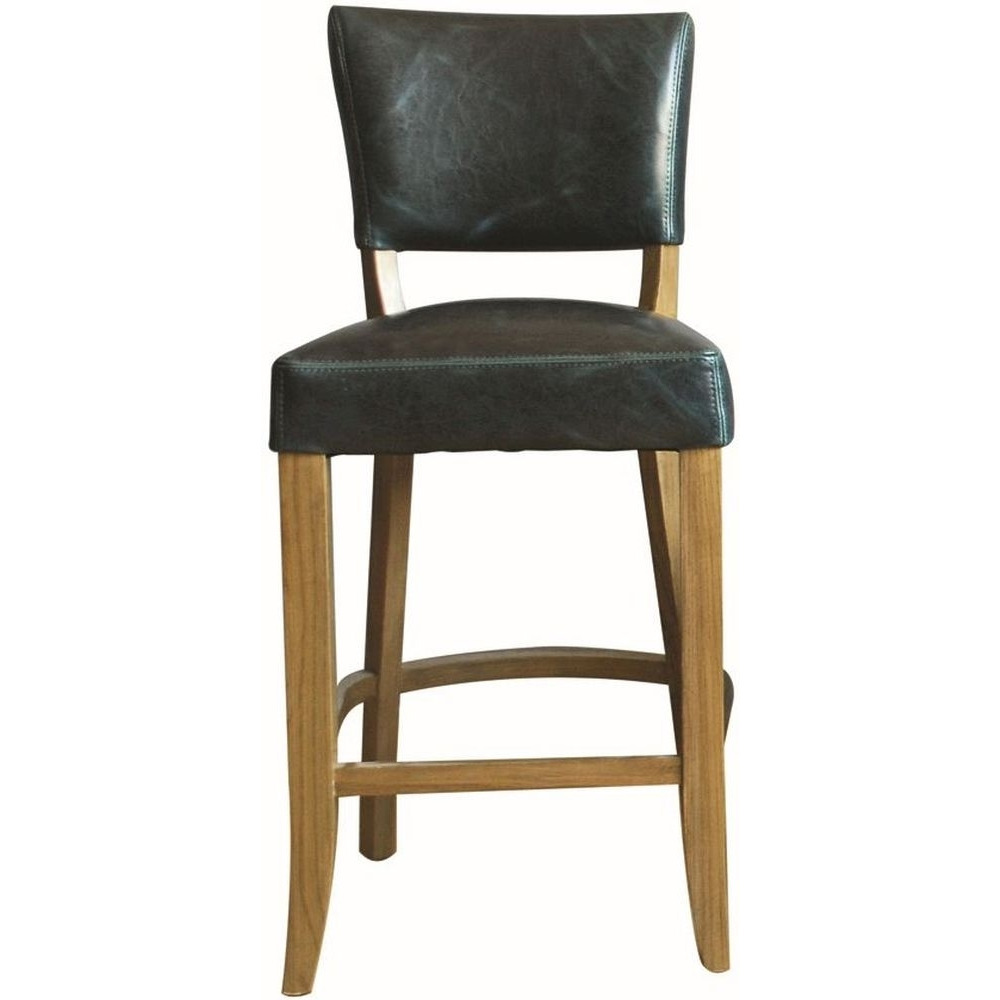 Vida Living Duke Ink Blue Leather Bar Stool (Sold in Pairs)