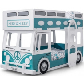 Campervan Blue and White Novelty Bunk Bed - thumbnail 1
