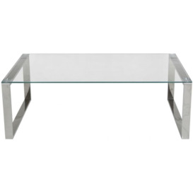 Hawarden Coffee Table - Glass and Chrome - thumbnail 3