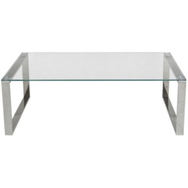 Hawarden Coffee Table - Glass and Chrome - thumbnail 1