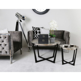 Value Rohan Nest of 2 Tables - Black and Nickel - thumbnail 3