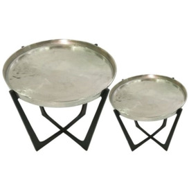 Value Rohan Nest of 2 Tables - Black and Nickel