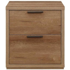 Birlea Stockwell Oak 2 Drawer Bedside Cabinet - thumbnail 1