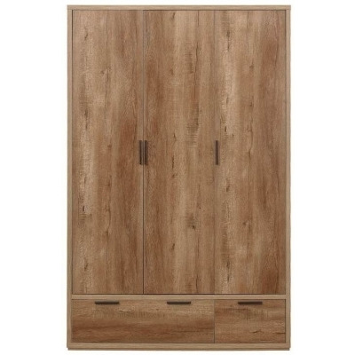 Birlea Stockwell Oak 3 Door 2 Drawer Wardrobe - image 1