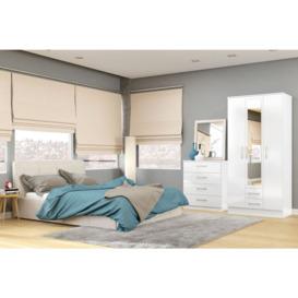 Lynx White 2 Door 2 Drawer Wardrobe - Comes in Grey, Black and White Options - thumbnail 3