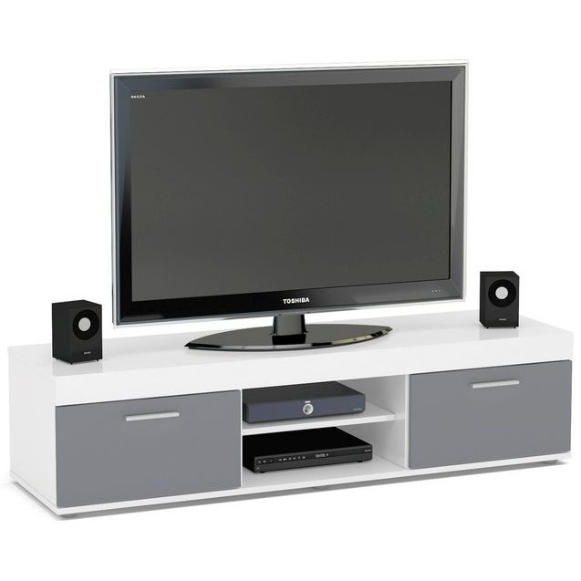 Birlea Edgeware Medium TV Unit - White and Grey - image 1