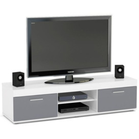 Birlea Edgeware Medium TV Unit - White and Grey - thumbnail 1