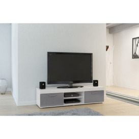 Birlea Edgeware Medium TV Unit - White and Grey - thumbnail 2