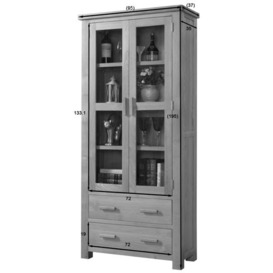 Cambridge Oak Display Cabinet - thumbnail 2