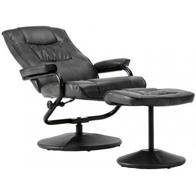 Birlea Memphis Faux Leather Swivel Recliner Chair and Footstool - image 1