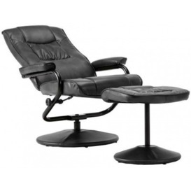 Birlea Memphis Faux Leather Swivel Recliner Chair and Footstool - thumbnail 1
