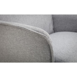 Aria Grey Linen and Chrome Recliner Chair and Stool - thumbnail 2