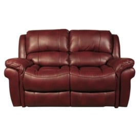 Farnham Burgundy Leather 2 Seater Recliner Sofa - thumbnail 1