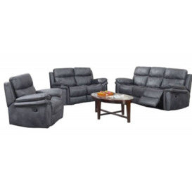 Richmond Charcoal Grey Fabric Recliner Sofa Suite