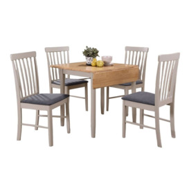 Altona 61cm-97cm Drop Leaf Dining Table - Oak and Stone Grey Painted