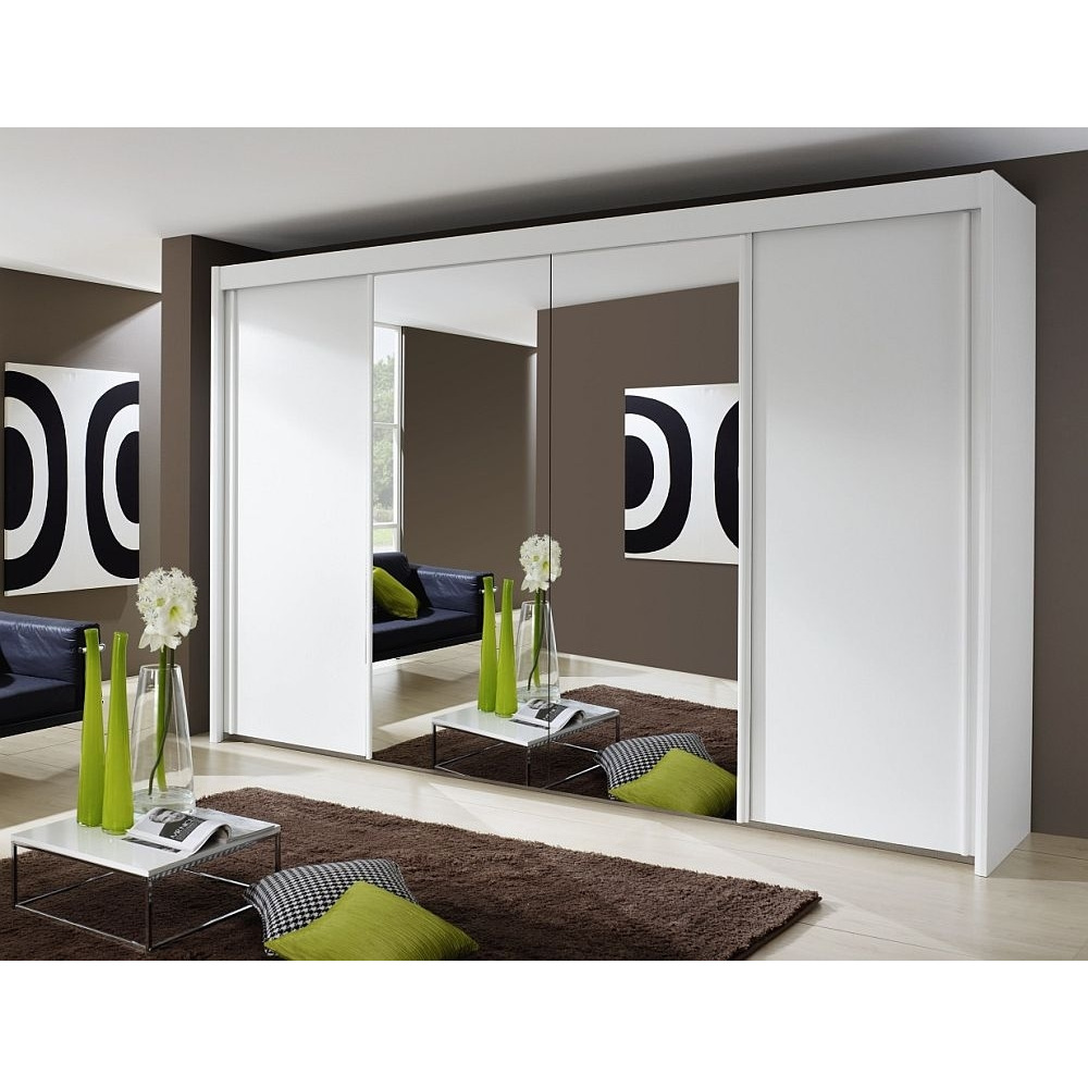 Rauch Imperial 4 Door Mirror Sliding Wardrobe in White - W 350cm - image 1