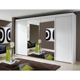 Rauch Imperial 4 Door Mirror Sliding Wardrobe in White - W 350cm - thumbnail 1