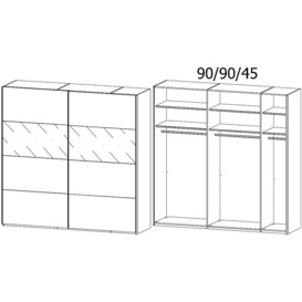 Xtend 2 Door Sliding Wardrobe in Graphite and Basalt Glass - W 226cm - thumbnail 2