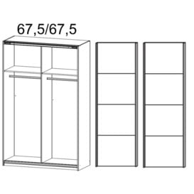 Quadra 2 Door Sliding Wardrobe in White and Oak - W 136cm - thumbnail 2