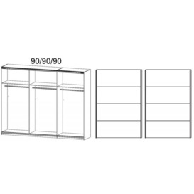 Quadra 2 Door Sliding Wardrobe in Oak and White - W 271cm - thumbnail 2