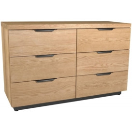 Fusion Oak 6 Drawer Wide Chest