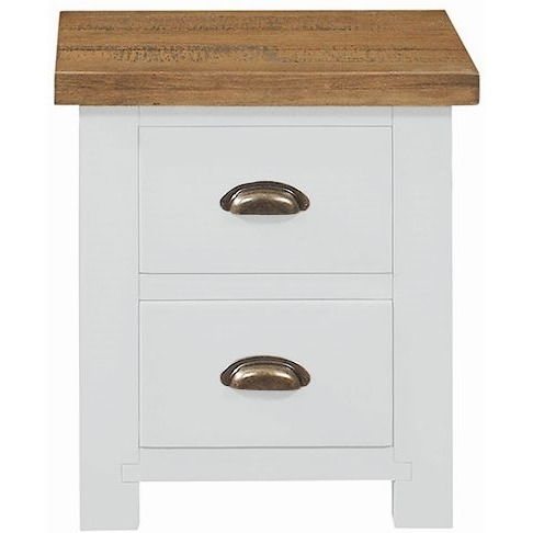 Cotswold White Painted Pine Bedside Cabinet, 2 Drawers