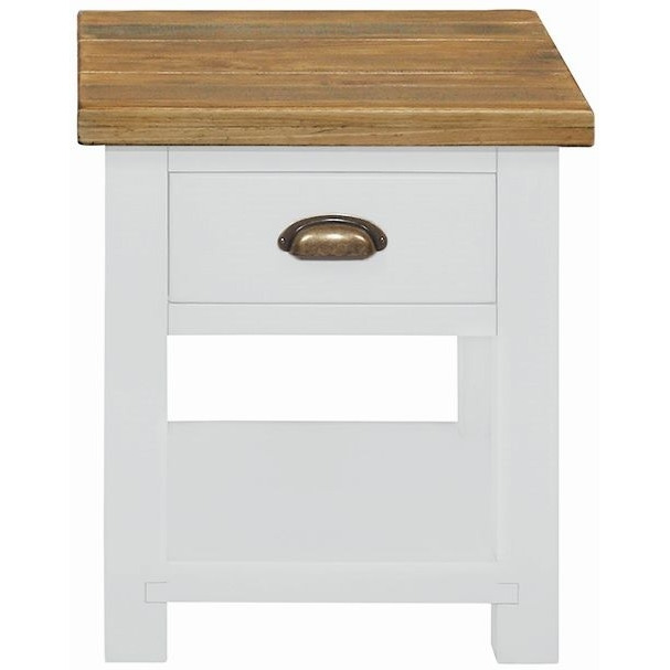 Cotswold White Painted Pine Lamp Table with 1 Storage Drawer