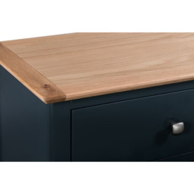Lowell Blue and Oak Wide Chest, 6 Drawers - thumbnail 3
