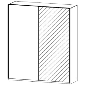 Essensa 2 Door Sliding Wardrobe in Metallic Grey and High Gloss White - W 181cm - thumbnail 2
