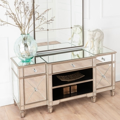 Antoinette Mirrored TV Unit with Champagne Trim - image 1