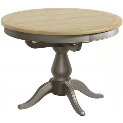Harmony Grey Painted Pine Round 4-6 Seater Extending Dining Table - image 1