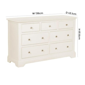 Lily White Painted 3 Over 4 Drawer Chest - thumbnail 2
