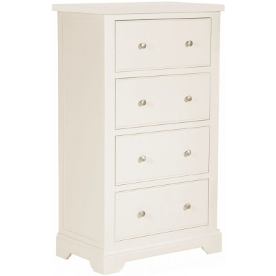 Lily White Painted 4 Drawer Tall Chest - image 1