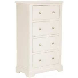 Lily White Painted 4 Drawer Tall Chest