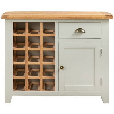 Lundy Grey and Oak Small Sideboard Wine Rack - image 1
