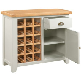 Lundy Grey and Oak Small Sideboard Wine Rack - thumbnail 2