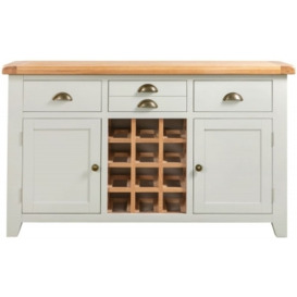 Lundy Grey and Oak Large Sideboard Wine Rack - thumbnail 1