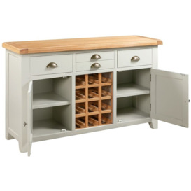 Lundy Grey and Oak Large Sideboard Wine Rack - thumbnail 2