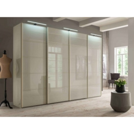 VIP Westside 4 Door Sliding Wardrobe in Champagne Glass - W 330cm