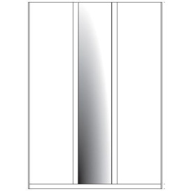 Bern 3 Door Mirror Wardrobe in White - W 150cm - thumbnail 2