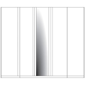 Bern 5 Door Mirror Wardrobe in White - W 250cm - thumbnail 2