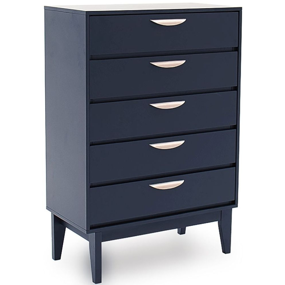 Vida Living Luna Blue Painted 5 Drawer Tall Chest - image 1