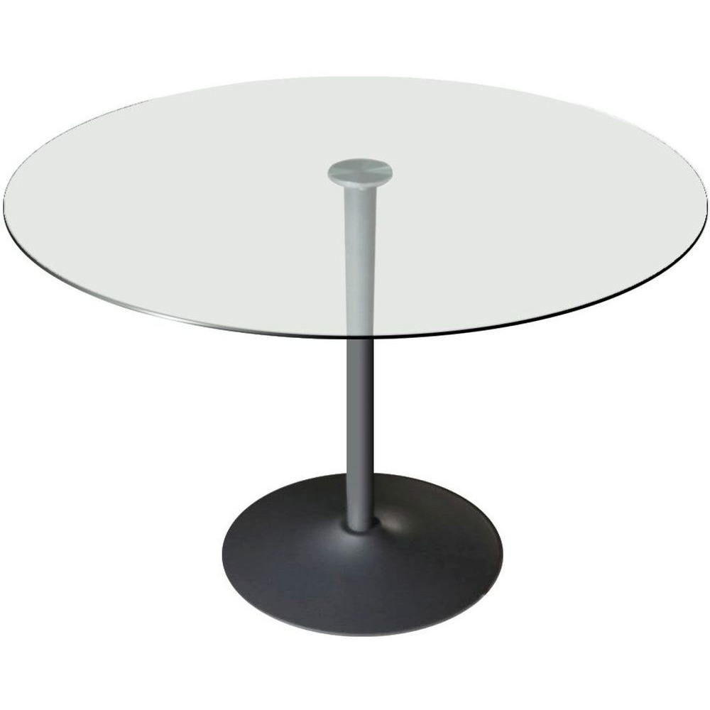 Vida Living Orbit Grey and Glass 100cm Round Dining Table - image 1