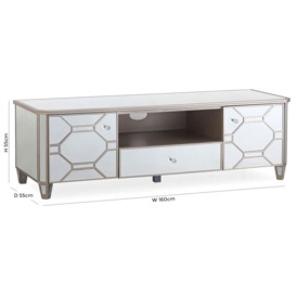 Vida Living Rosa Geometric Mirrored TV Cabinet - thumbnail 2