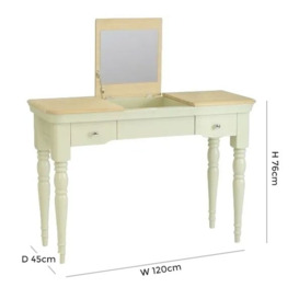 TCH Cromwell Dressing Table with Mirror - Oak and Painted - thumbnail 2