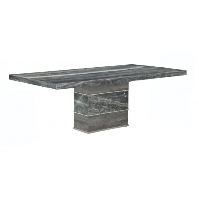 Stone International Soho Dining Table - Marble and Polished Stainless Steel - image 1