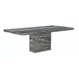 Stone International Soho Dining Table - Marble and Polished Stainless Steel - thumbnail 1