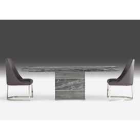 Stone International Soho Dining Table - Marble and Polished Stainless Steel - thumbnail 2