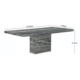 Stone International Soho Dining Table - Marble and Polished Stainless Steel - thumbnail 3