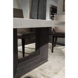 Stone International Blade Light Dining Table - Marble and Polished Stainless Steel - thumbnail 2